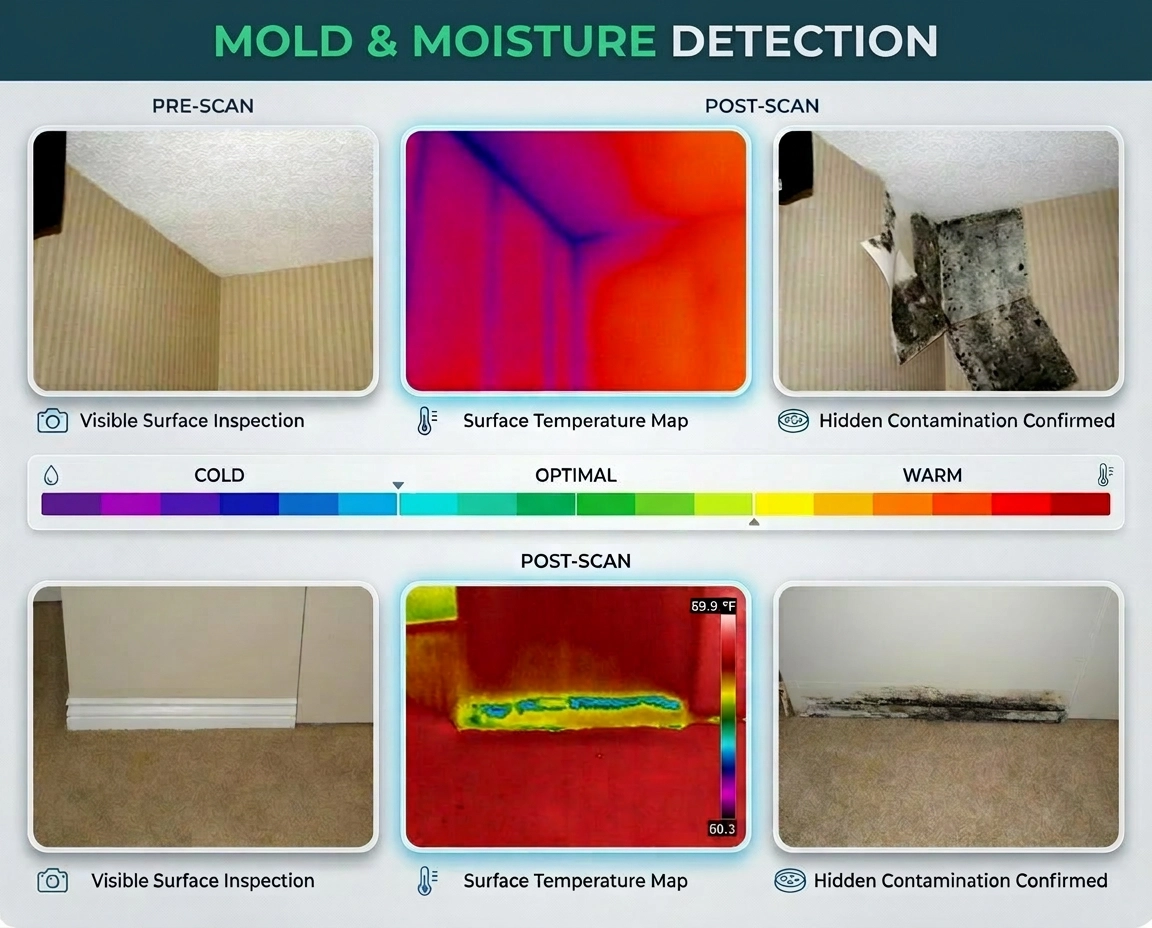 Mold and moisture detection during a home inspection